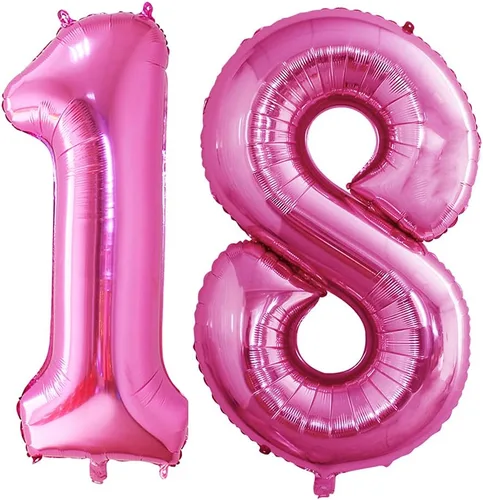 Vista 34 de GOER Globos con el número 80 para decoraciones de fiesta de cumpleaños número 80, globos de helio de aluminio jumbo de 42 pulgadas para 80 Oro rosa