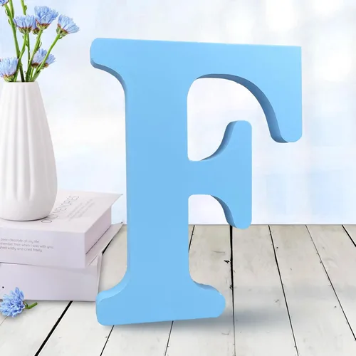 Vista 30 de AOCEAN - Letras de madera azul de 6 pulgadas, letras de madera sin terminar para decoración de pared, letras decorativas en pie, cortes de letras