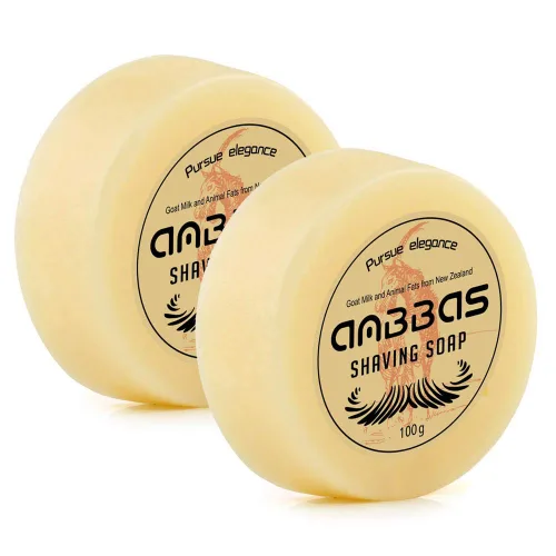 Vista 6 de Anbbas Jabón de afeitar leche de cabra 3.53 oz para barbero barbero tradicional afeitado húmedo (1 unidad, 3.5 oz)