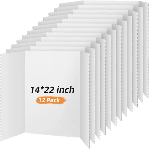 Vista 10 de Henoyso 8 piezas de 14 x 22 pulgadas, tablero de póster tríptico negro, grande, tablero de presentación y exhibición blanco de triple pliegue