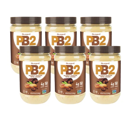 Vista 5 de PB2 Paquete de mantequilla de maní en polvo - Original PB2 and Cocoa PB2 Peanut Butter Powder (dos frascos de 16 onzas)