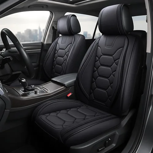Vista 6 de OASIS AUTO Fundas para Asientos Delanteros de Automóvil, Fundas de Asiento Impermeables de Cuero Sintético para Automóviles Ajuste Universal