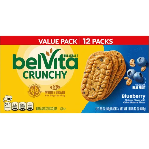 Vista 15 de belVita Blueberry Breakfast Biscuits, 12 paquetes (4 galletas por paquete)