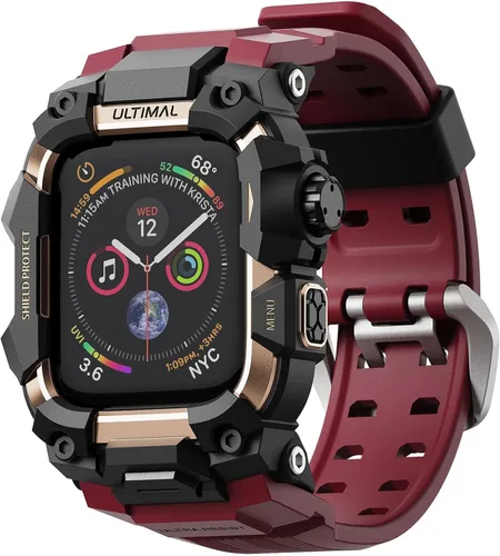 Vista 35 de ULTIMAL Funda Resistente con Correa para Apple Watch 44mm, Compatible con Apple Watch Series SE 3/SE 2/SE Generation/6/5/4, Funda Táctica Antigolpes