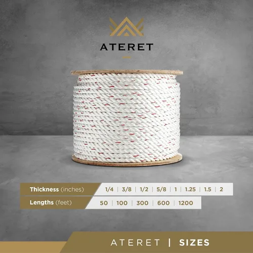 Vista 3 de ATERET Arborist - Cuerda de toro I de 1 pulgada x 100 pies, poliéster de alta resistencia, multiusos, poli dacrón para línea de aparejo de elevación