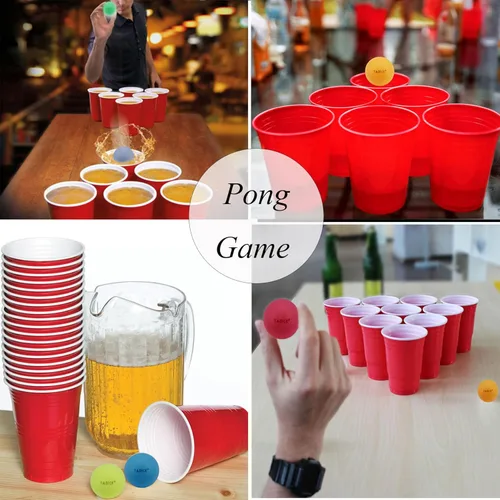 Vista 4 de Paquete de 50 pelotas de ping pong, varios colores, lavables, de plástico, pelotas de tenis de mesa