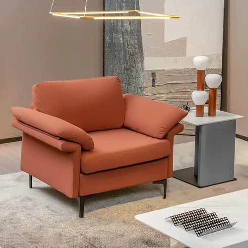 Vista 151 de Giantex Sofá modular de 3 asientos, 100.5 pulgadas de largo convertible con puerto USB y tomacorriente, cojín para reposabrazos, sofá modular