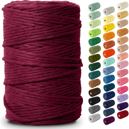 Vista 146 de Nook Theory Hilo de macramé de 3mm 109 yardas - Cuerda de macramé suave de 4mm, 5mm perfecta para nudos - Suministros de macramé para colgadores