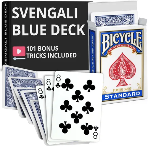 Vista 51 de Ted's Sterling Magic Precision Blue Rider Back Bicicleta Svengali Deck con instrucciones para más de 100 trucos (2 de clubes)