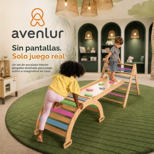 Vista 8 de Avenlur Hazel - Juego de triángulos Pikler 5 en 1, juguetes de escalada Triángulo y balancín