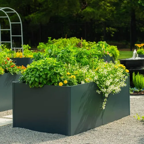 Vista 7 de Vego garden Kits de Cama de Jardín Moderna Alta de 32" con Piso Intermedio que Ahorra Suelo 21" x 42