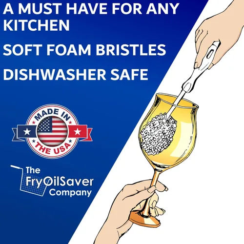 Vista 4 de Juego de 2 Cepillos de Limpieza de Copas de Vino de Cristal y Copa de Vidrio - Cepillos de Copa de Vino de Espuma sin Rayar para Lavar Copas