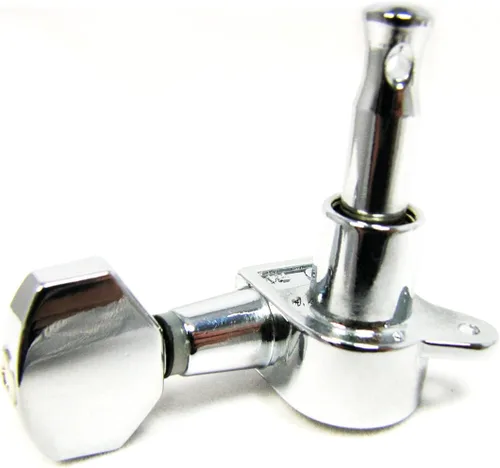 Vista 2 de Juego de 6 afinadores de guitarra cromados de 3 izquierdos/3 derechos sellados