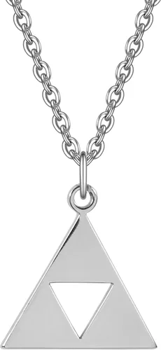Vista 9 de Collares con colgante de oro de 14K de SENFAI en acero inoxidable con aretes triangulares 1-Anime oro-plus
