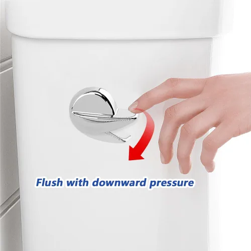 Vista 4 de Kit de reemplazo universal de mango de inodoro, palanca de viaje de inodoro de montaje lateral/angular, acero inoxidable (plata)