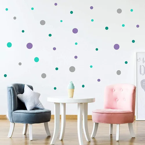 Polka Dot Wall Stickers 26 pieces, Multi size dot Removable Vinyl Wall Decals, Circle Wall Decals, Kid's Room Decor, Girls Bedroom Decor, Nursery