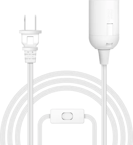 Vista 10 de Simple Deluxe - Cordón de lámpara colgante de linterna de 15 pies con enchufe E26, con interruptor de encendido/apagado (bombilla no incluida)