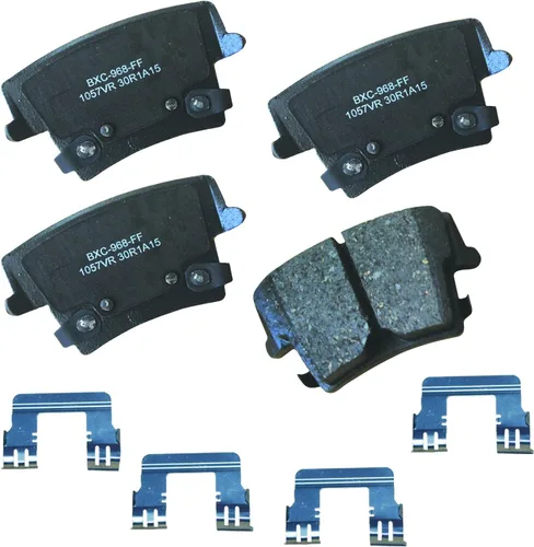Vista 82 de Pastillas de freno traseras cerámicas Bendix Premium SBC1337 para Cadillac CTS 2014-2008, SRX 2016-2010, Chevrolet Camaro 2015-2010, Saab 9-4X 2011