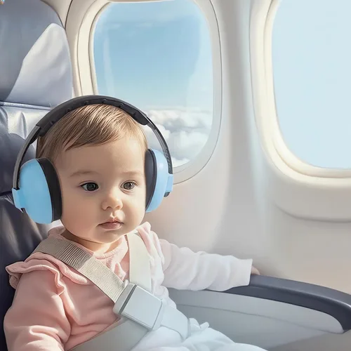 Vista 9 de Auriculares con cancelación de ruido para bebés, protección de oídos, cómodas orejeras con reducción de ruido para bebés de 1 mes a 2 años