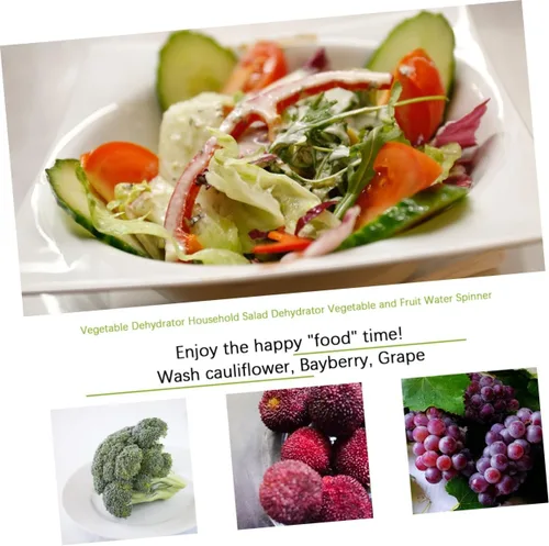 Vista 5 de Deshidratador de ensalada doméstica Secador manual de verduras Spinner de plástico de fácil uso para lavar y secar frutas y verduras