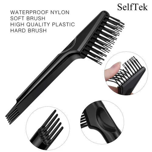 Vista 7 de SelfTek Paquete de 4 herramientas de limpieza de cepillos para el cabello para eliminar el vello y el polvo, uso doméstico o de salón
