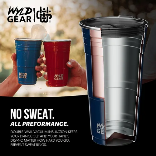 Vista 12 de Wyld Gear Taza de fiesta de 16 onzas, de acero inoxidable, reutilizable