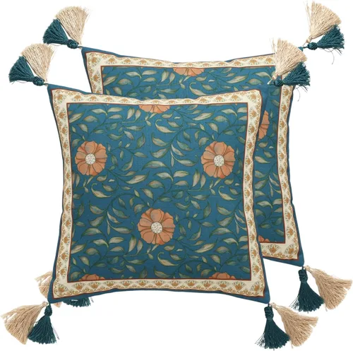 Vista 360 de patdrea Fundas de almohada de diseñador, fundas de almohada redondas de lino estilo europeo vintage, cojín decorativo para cama, sala de estar
