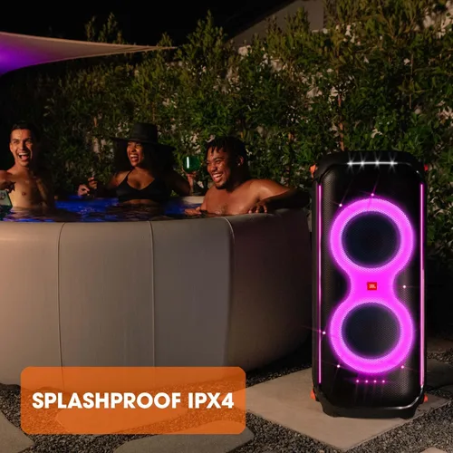 Vista 4 de JBL PartyBox 710 - Altavoz de fiesta con sonido potente, luces integradas y graves extra profundos, IPX4 a prueba de salpicaduras, conectividad