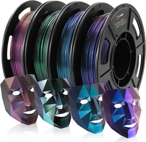 Vista 10 de LOVOON Filamento de ácido poliláctico (PLA) para impresión 3D multicolor, filamento PLA de 0.069 pulgadas, cambio de color doble por ángulo