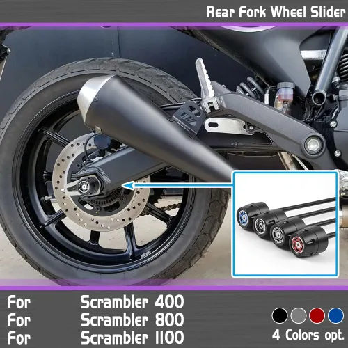 Vista 5 de Eje de rueda delantera y trasera para motocicleta compatible con D-ucati Scrambler 400 Sixty 2 800 Classic Full Throttle 1100 Special Sport Falling