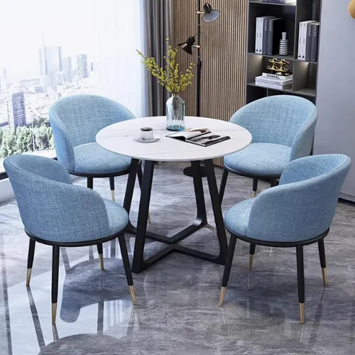 YVYKFZD Juego de mesa y silla de recepción de oficina, juego de mesa y silla de club de 5 piezas, mesa de comedor de cocina redonda, mesa de centro