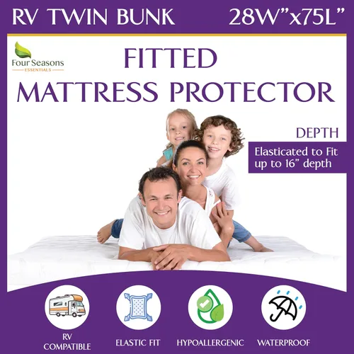 Vista 30 de Protector de colchón impermeable tamaño individual - Estilo sábana ajustable - Cubierta hipoalergénica de calidad premium que protege contra