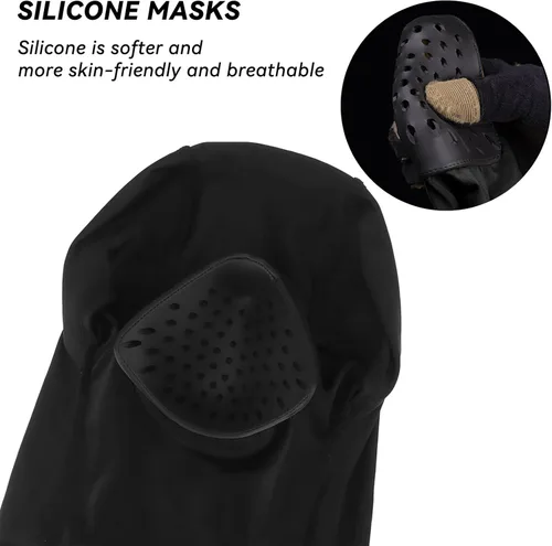 Vista 4 de AOUTACC Pasamontañas Airsoft, estilo táctico Airsoft máscara protectora de cara completa, máscara de silicona para Airsoft/ciclismo