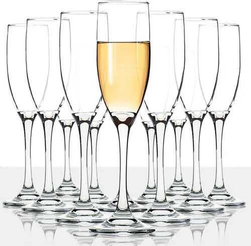 UMI UMIZILI Classic Champagne Flutes, Set of 12, 6 Oz Premium Stemmed Champagne Glasses, Sparkling Wine Glass, Crystal Clear