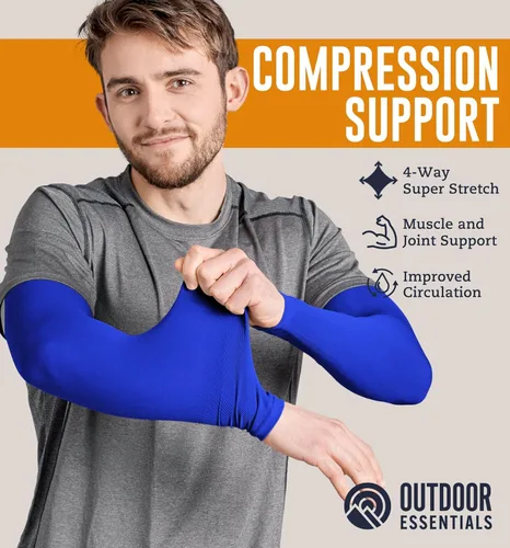 Vista 60 de Mangas de compresión de enfriamiento para hombres y mujeres, con protección solar UV UPF 50, paquete múltiple, mangas protectoras de brazos