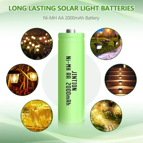 Vista 3 de JINTION Rechargeable AA Batteries, 2000mAh High Capacity Double A 1.2V NiMH Battery Low Self Discharge for Household Device Toy Solar Lights,8 Pack