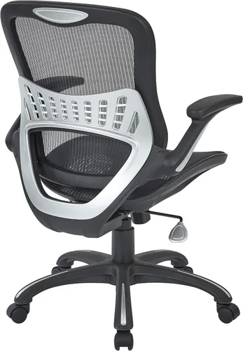Vista 6 de Office Star Riley - Silla de escritorio ventilada para gerente con asiento y respaldo de malla transpirable, base negra con negro