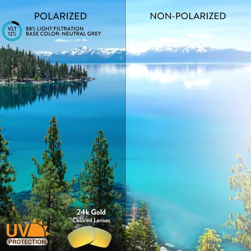 Vista 6 de APEX - Lentes de repuesto polarizadas para gafas de sol Smith Freespool MAG oro de 24 quilates 24K dorado 0