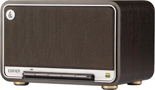Edifier Altavoces inalámbricos de mesa D32 de 60 W RMS, audio de alta resolución Bluetooth 5.3 compatible con LDAC, portátil retro de madera Negro
