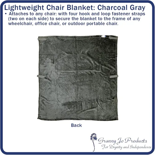 Vista 6 de Granny Jo Products Manta ligera para silla de ruedas, color gris carbón
