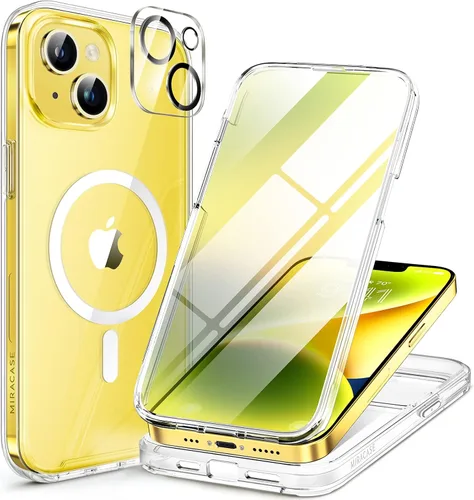 Vista 102 de Miracase Glass Series - Funda para iPhone 11 de 6.1 pulgadas, funda resistente de cuerpo completo mejorado con protector de pantalla de vidrio Negro