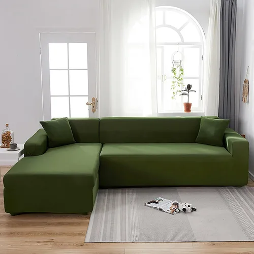 Vista 16 de Konsilsa Funda elástica para sofá en forma de L, funda completa para sofá de 1/2/3/4 plazas, protector de muebles suave, antideslizante, lavable a