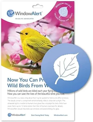 Vista 23 de WindowAlert - Calcomanías anticolisión para pájaros – Calcomanía transparente para ventana para proteger a las aves silvestres de colisiones contra