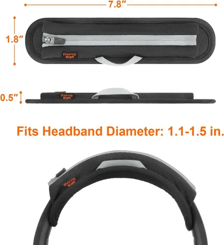 Vista 2 de Desing Wish Funda universal de repuesto para diadema de auriculares, funda de cojín para diadema compatible con Sony, Bose, Beats, JBL Protector