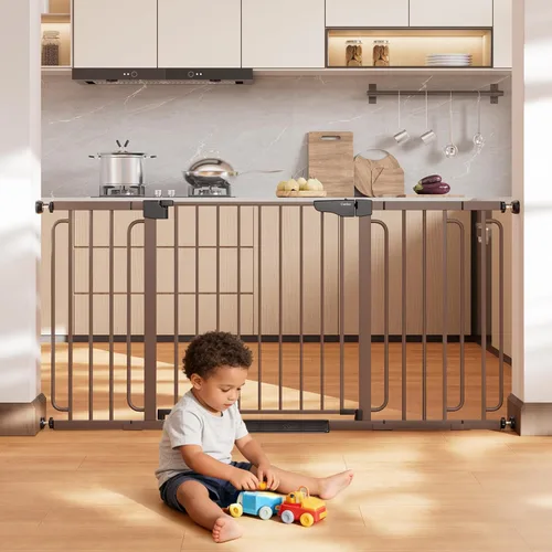 Vista 40 de Cumbor Puerta de bebé extra alta de 36 pulgadas para escaleras, puerta para perros de 29.7-40.6 pulgadas de ancho para puertas, puertas de mascotas