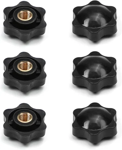 Vista 16 de MroMax Manija de sujeción Gripandles Perillas de tornillo Manijas M5 Roscado en forma de estrella 5pcs