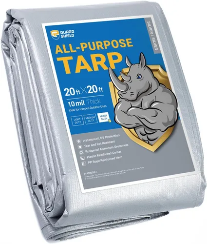 Vista 96 de GUARD SHIELD - Lona resistente, impermeable, de polietileno, gruesa, resistente a los rayos ultravioleta, con ojales, para exteriores, 6 x 8 pies