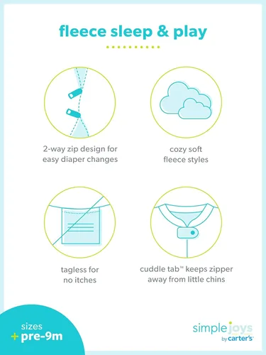 Vista 5 de Simple Joys by Carter's Paquete de 2 unidades unisex de forro polar neutro con pies para dormir y jugar