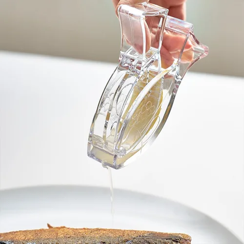 Vista 2 de Exprimidor de limón Exprimidor de limón acrílico Exprimidor de rodajas de limón Exprimidor manual en forma de pescado, exprimidor de mano