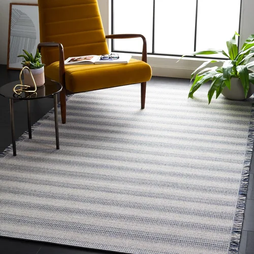 Vista 16 de SAFAVIEH Augustine Collection - Alfombra para pasillo, 2 x 9 pies, diseño de flecos de algodón a rayas, no desprende pelusa y es de fácil cuidado